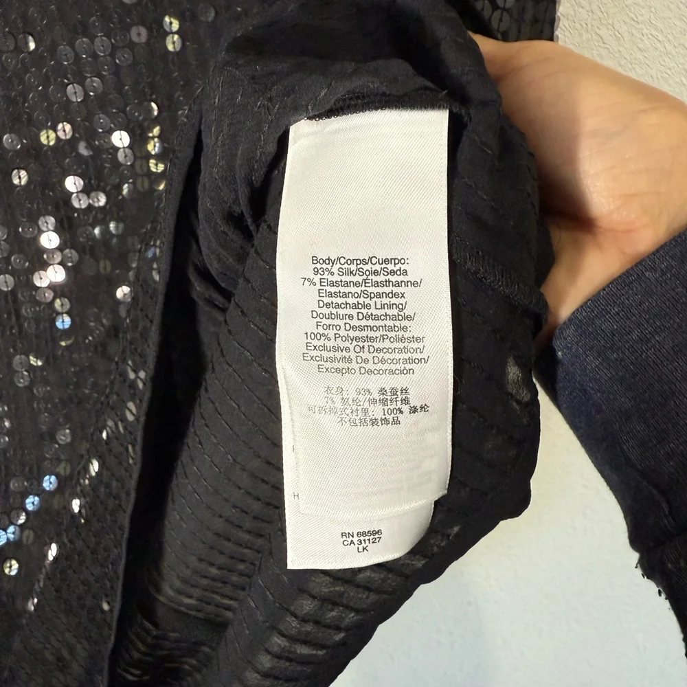 DKNY Black Sequin Women's elegant cape blazer - Picture 6 of 13